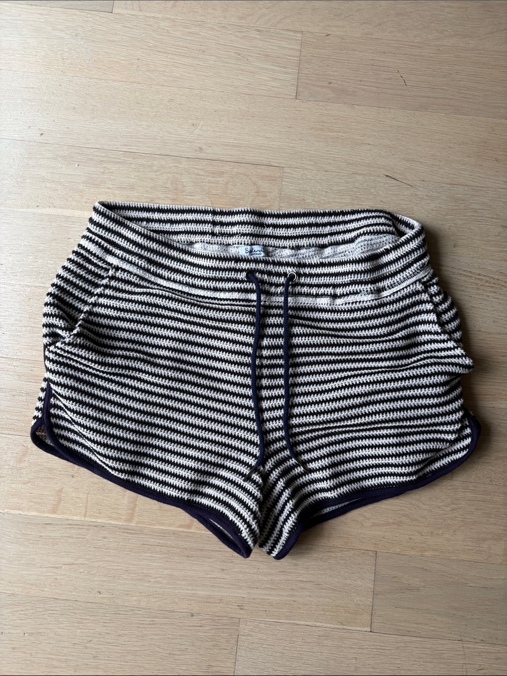 Splendid Striped Navy and White Women’s Crochet Shorts